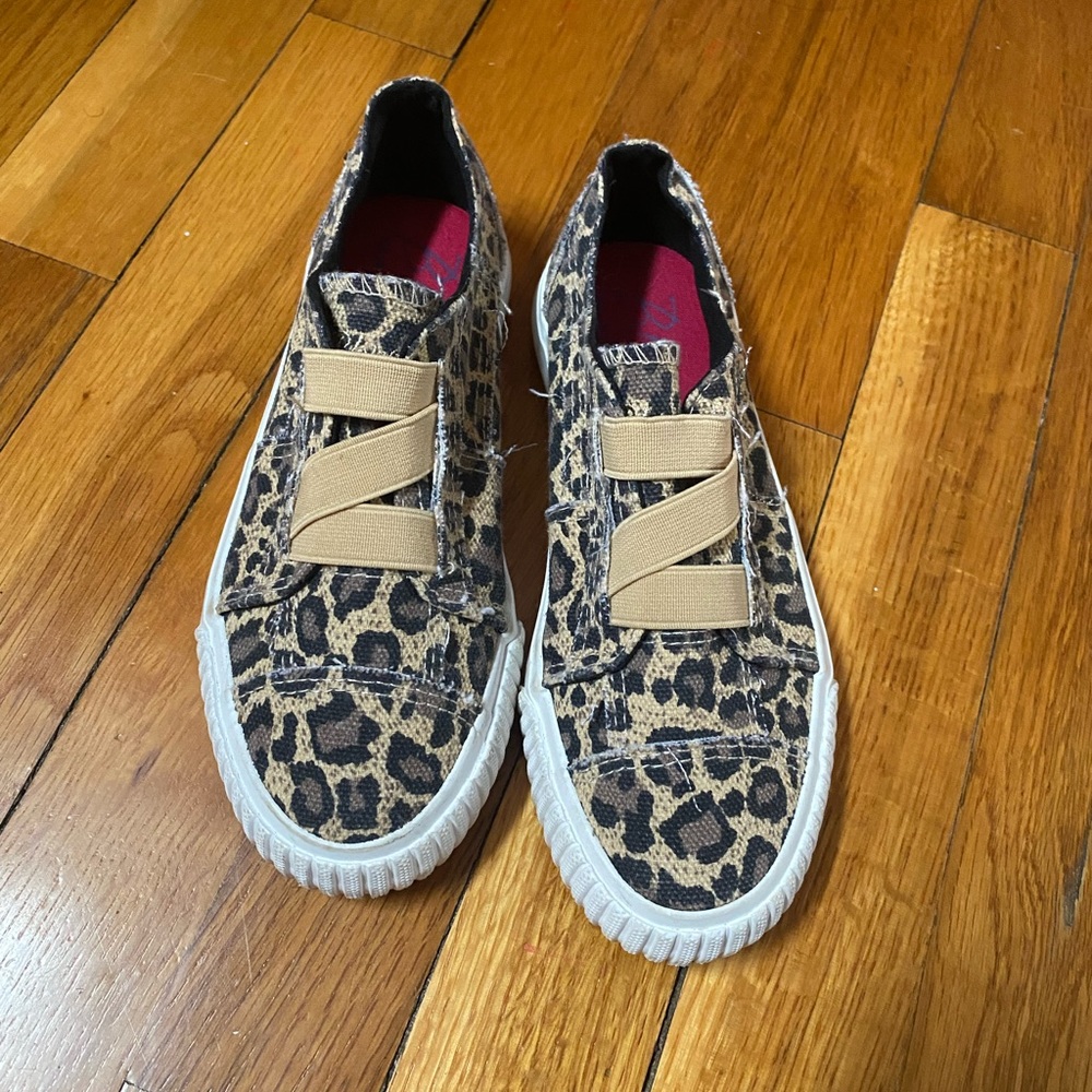 Blowfish girls leopard slip on sneakers